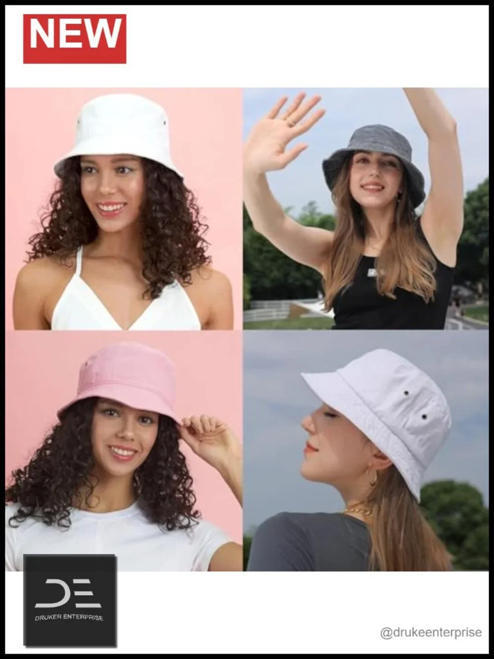 2 Pack Cotton Bucket Hats Foldable Travel Sun Hats for Men Women